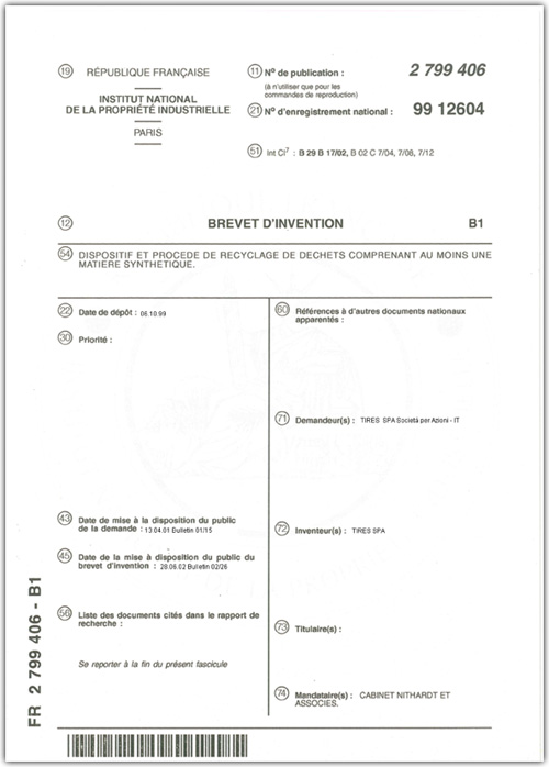 Pulverizzator PV1000 patent